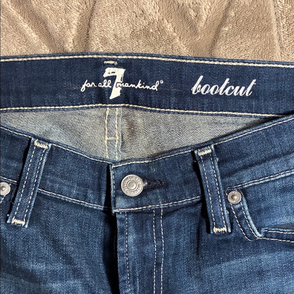 7 For All Mankind Indigo Low Rise Bootcut Jeans Women’s 29/32 - Picture 2 of 10